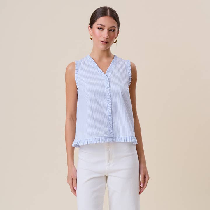 Striped Ruffle Blouse