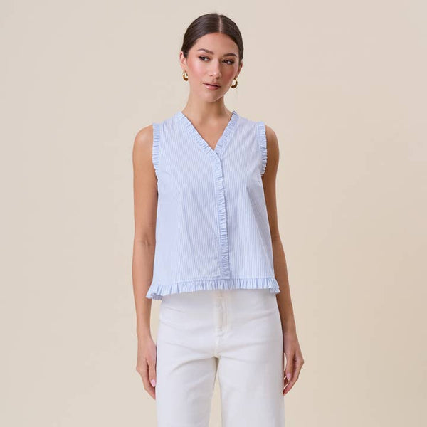 Striped Ruffle Blouse