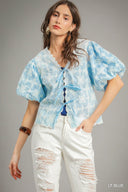 Vintage Eyelet Tie-Front Blouse
