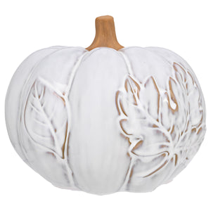 Leaf Embossed Reactive Glaze Pumpkin