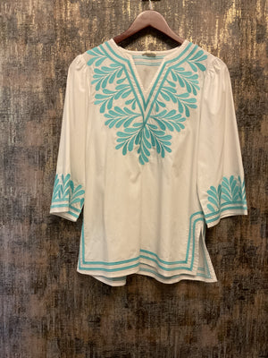 Notched V-Neck Top