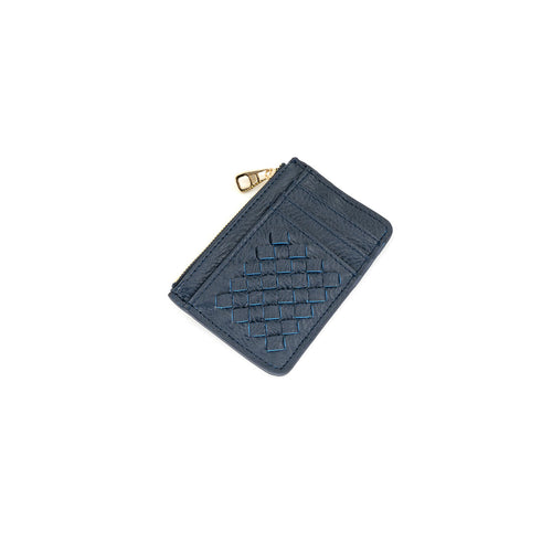 Woven Leather Keychain Wallet