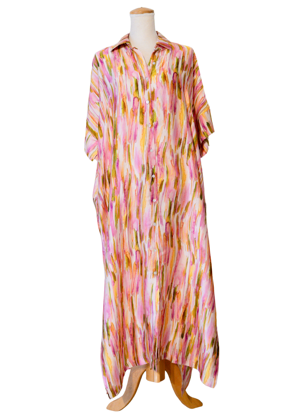 Pastel Brushstrokes Button Down Dress