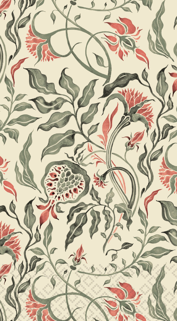 Royal Pattern Olive Guest Towel