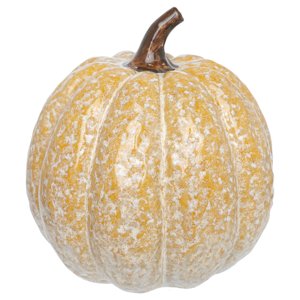 Yellow Reactive Glaze Pumpkin Large