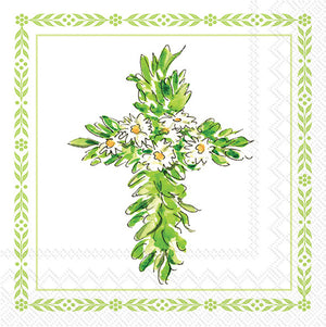 Floral Cross Cocktail Napkin
