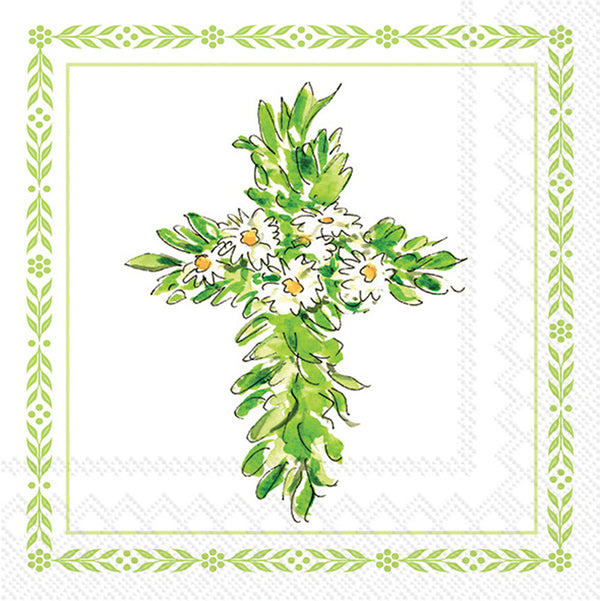Floral Cross Cocktail Napkin