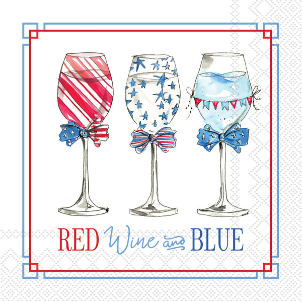 Patriotic Wine Cockail Napkin