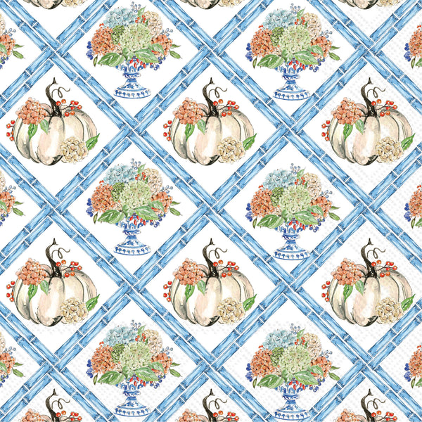 Fall Hydrangea Trellis Cocktail Napkin