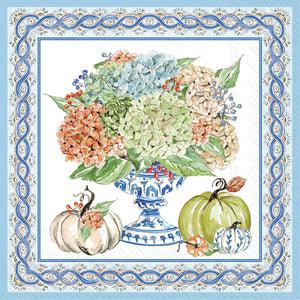 Fall Hydrangea Urn Cocktail Napkin