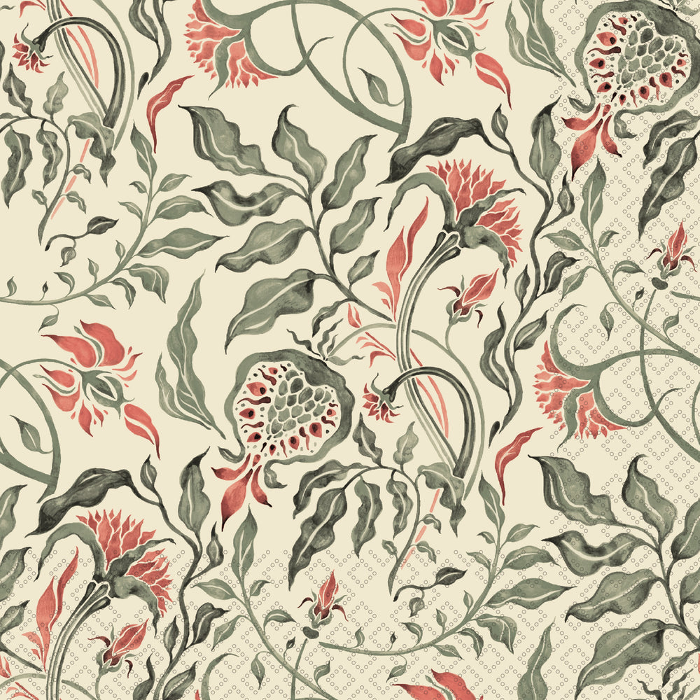 Royal Pattern Olive Cocktail Napkin