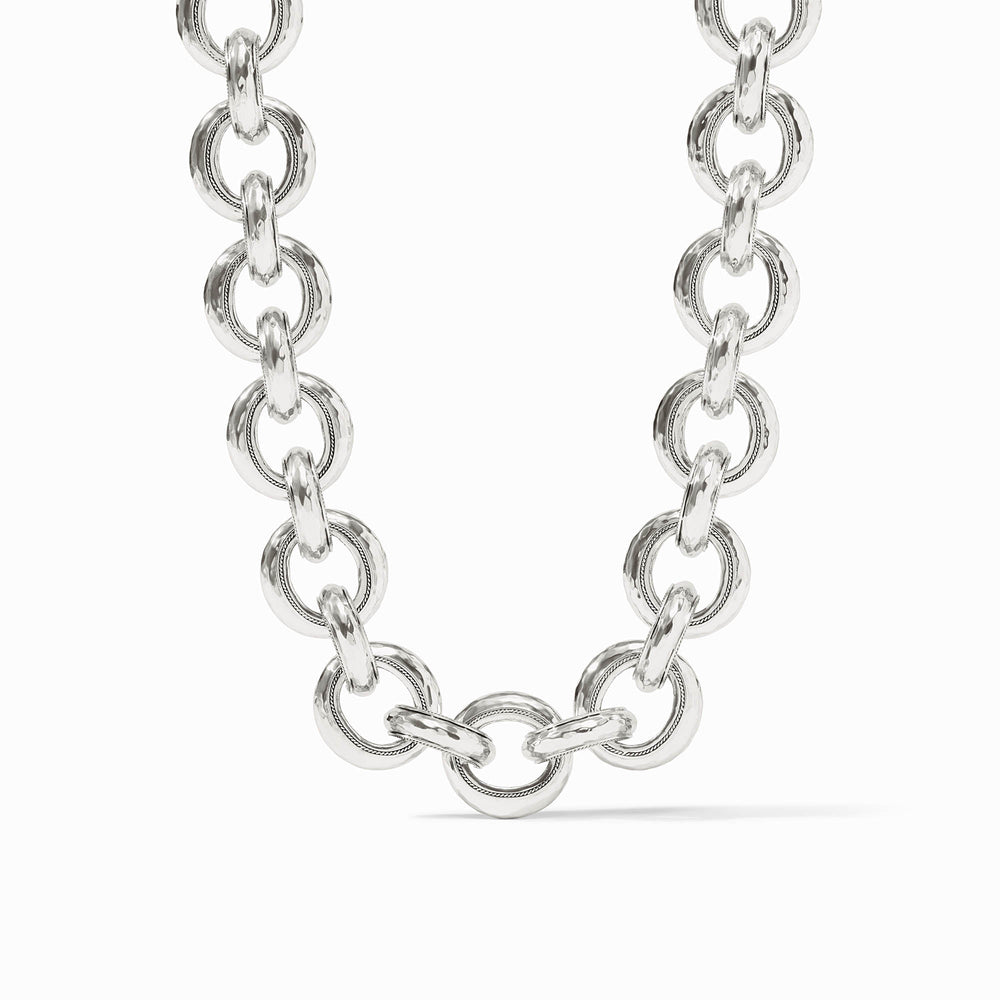Silver Cannes Link Necklace