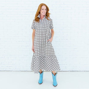Caryn Lawn Maddie Basket Dress Brown
