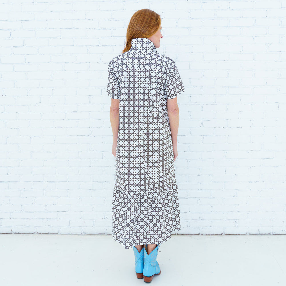 Caryn Lawn Maddie Basket Brown Midi Dress