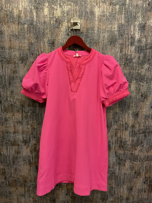 Crinkled Solid Shift Mini Dress