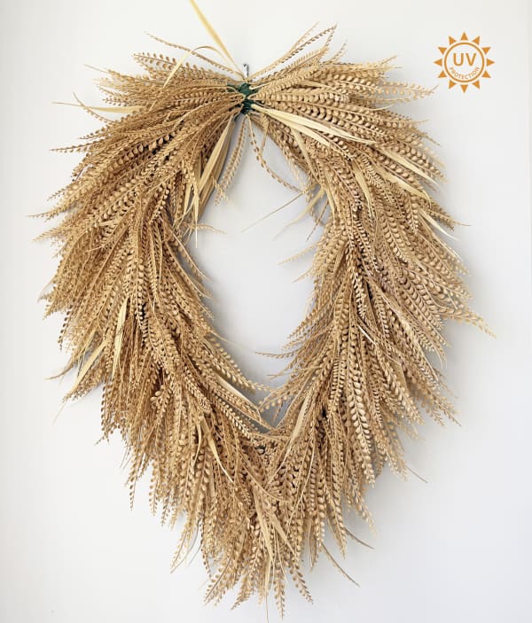Deluxe Bead Grass Wreath Oval Mixed/Blade Grass