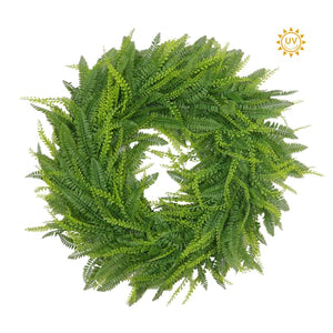 Round Fern & Bead Grass Mixed Wreath