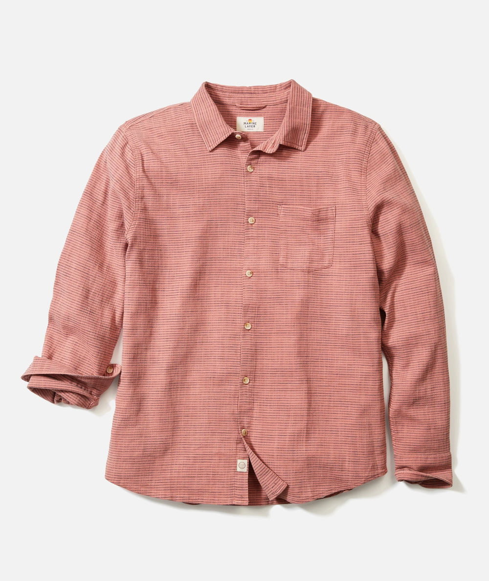 Warm Stripe Classic Stretch Selvage Long Shirt