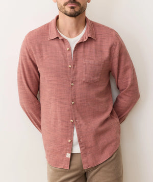 Warm Stripe Classic Stretch Selvage Long Shirt