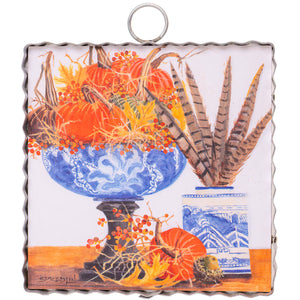 Mini Gallery Blue Bowl of Velvet Pumpkins