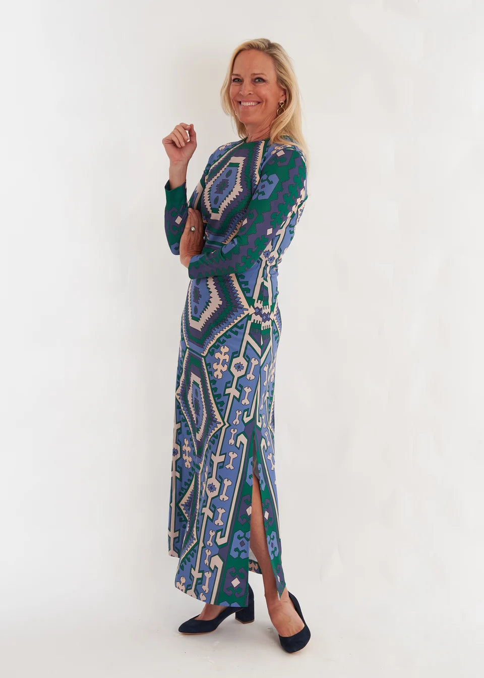 CK Bradley Ashton Dress - Kilim Blue Steel