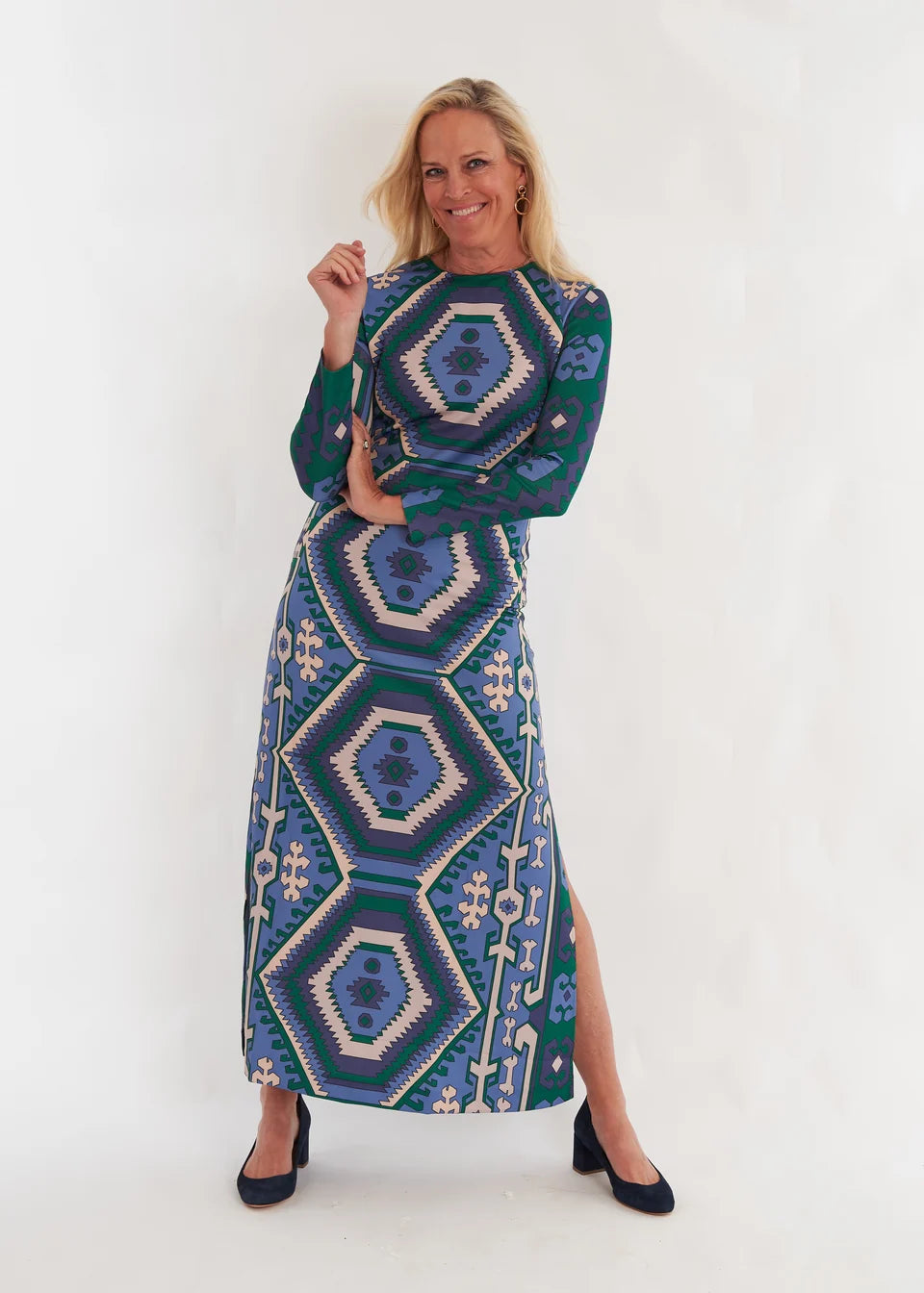 CK Bradley Ashton Dress - Kilim Blue Steel