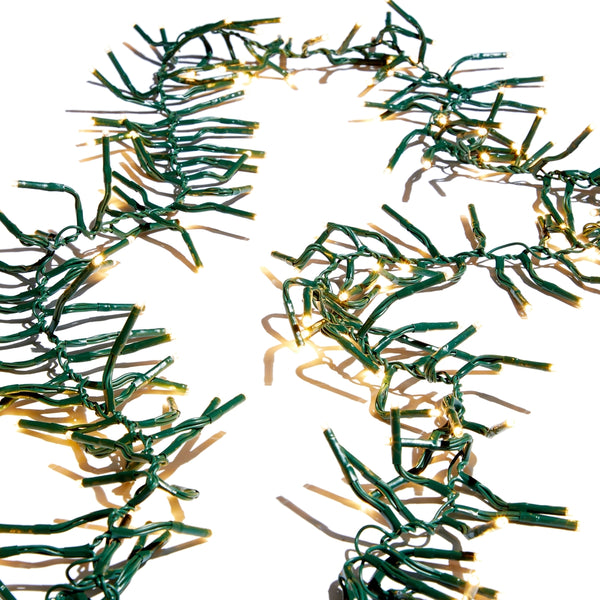 19.6' Cluster Garland  W/ 600 White Light W/Remote