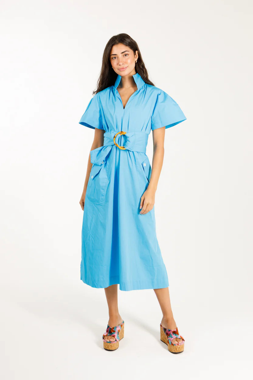 Gretchen Dress in Swim Cap Blue