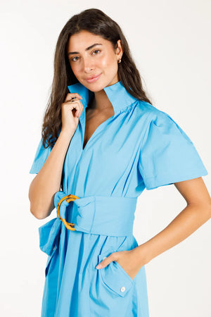Gretchen Dress in Swim Cap Blue