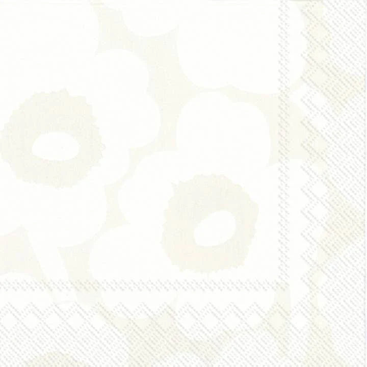 Unikko Cocktail Napkin White Grey
