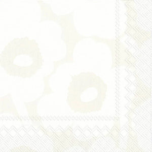 Unikko Cocktail Napkin White Grey
