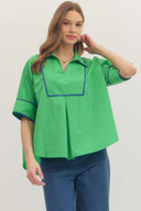 Solid Sailor Collar Top