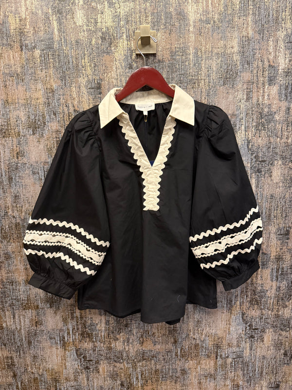 Ric Rac Puff Sleeve Top