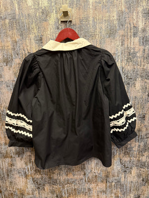 Ric Rac Puff Sleeve Top