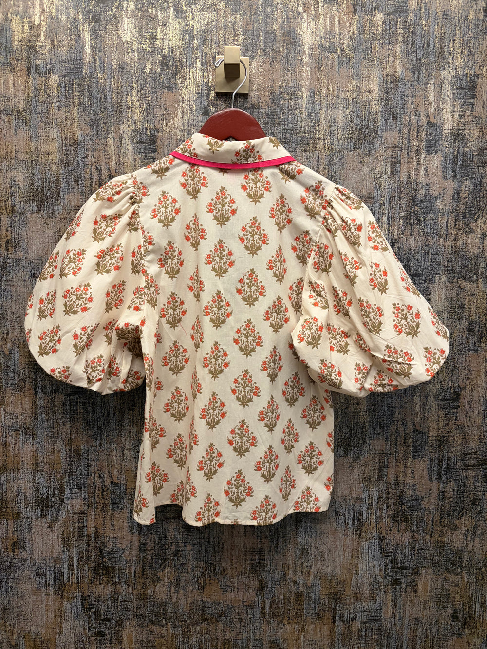 Floral Block Print Pink Top