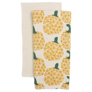 Floral Pumpkin Tea Towel Set of 2