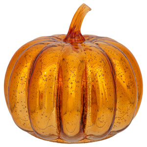 Orange Starry Glass Pumpkin Small
