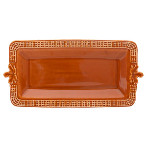 Spicy Orange Left Embossed Rectangle Tray