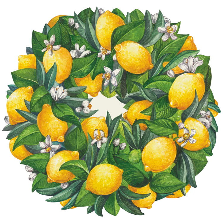 Die Cut Lemon Wreath Placemat