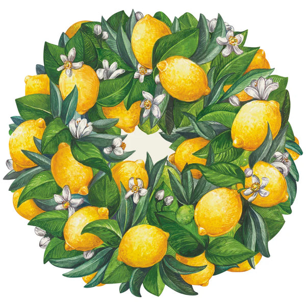 Die Cut Lemon Wreath Placemat