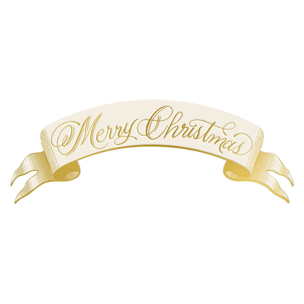Merry Christmas Banner Table Accent - pack of 12