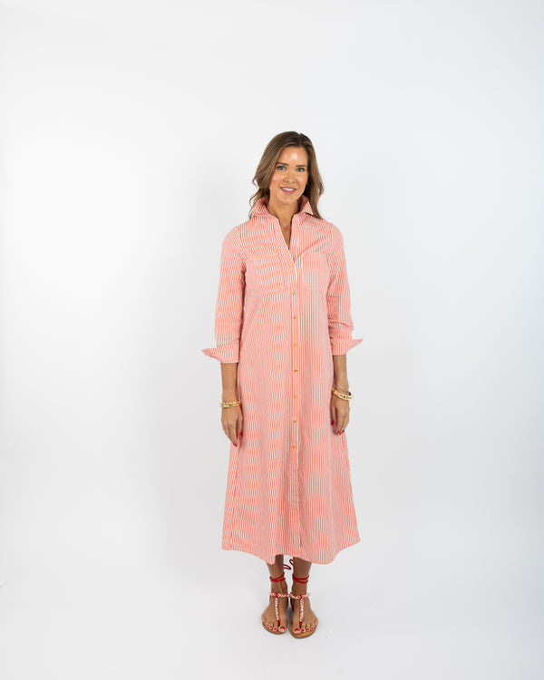 Harper Midi Dress - Red Stripe