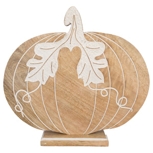 Cream Leaf Embossed Pumpkin Large