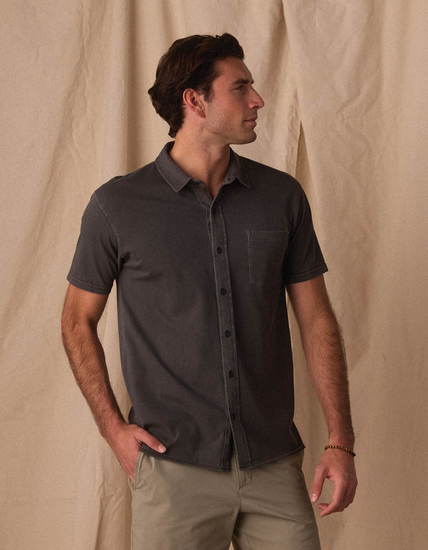 NORMAL JERSEY SS BUTTON UP