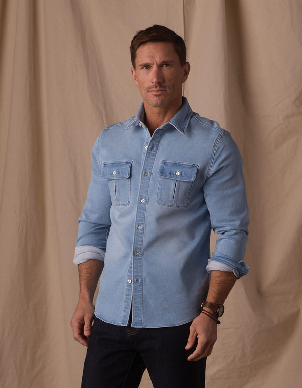 COMFORT TERRY JEAN  SHIRT JACKET