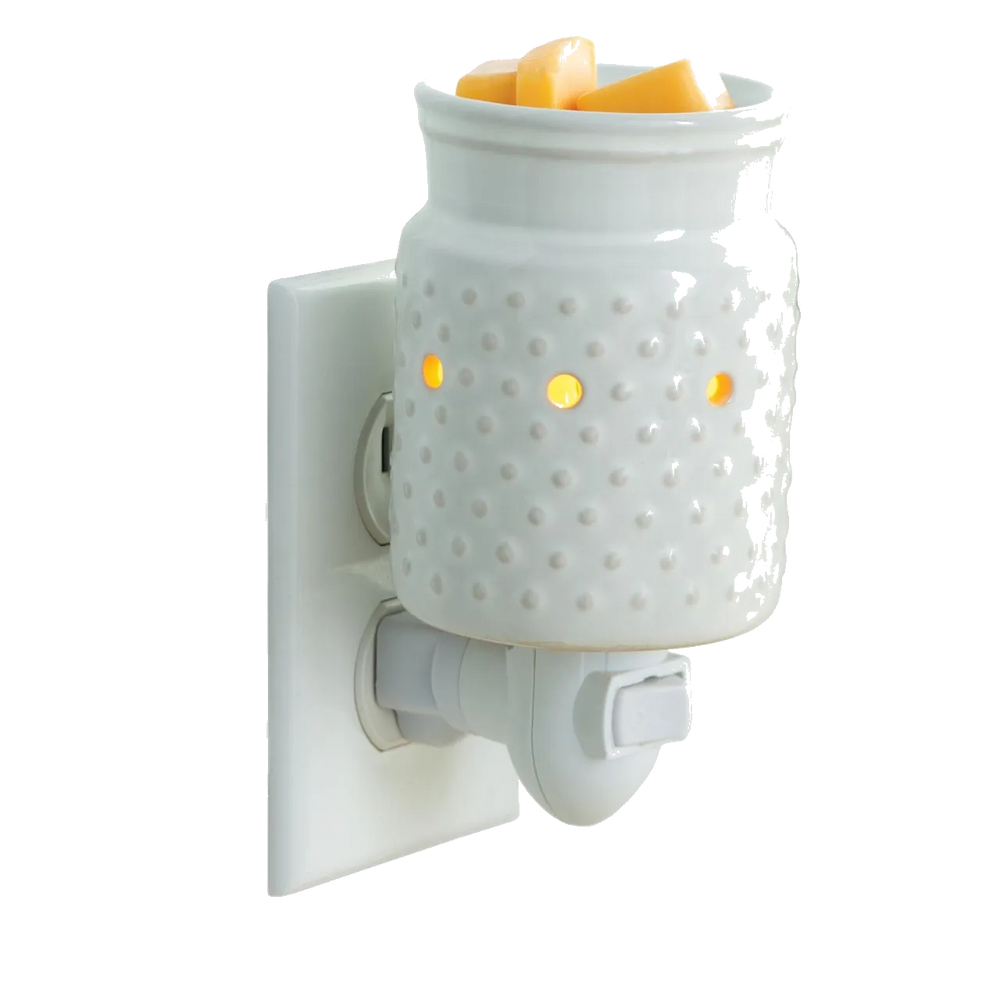 White Hobnail Pluggable Fragrance Warmer