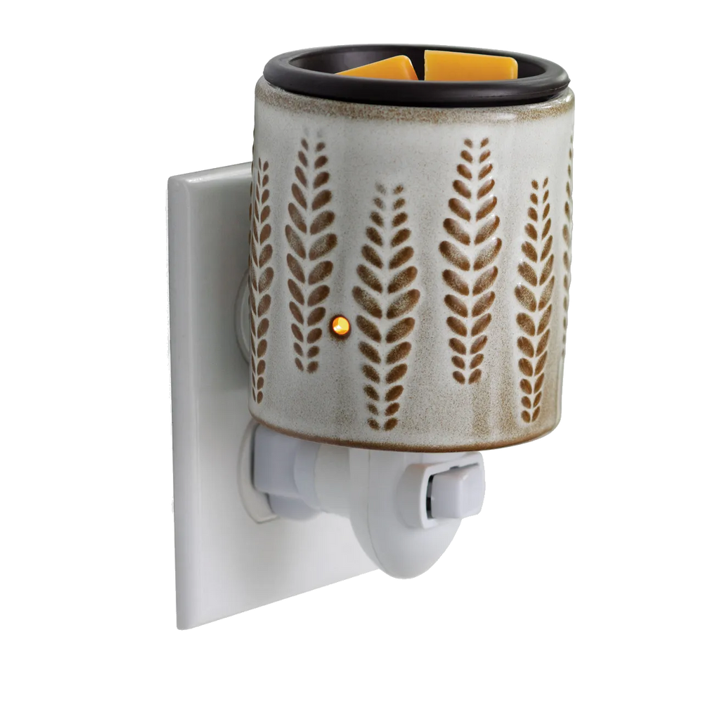 Pluggable Fragrance Warmer Flip Dish Wheat & Ivory