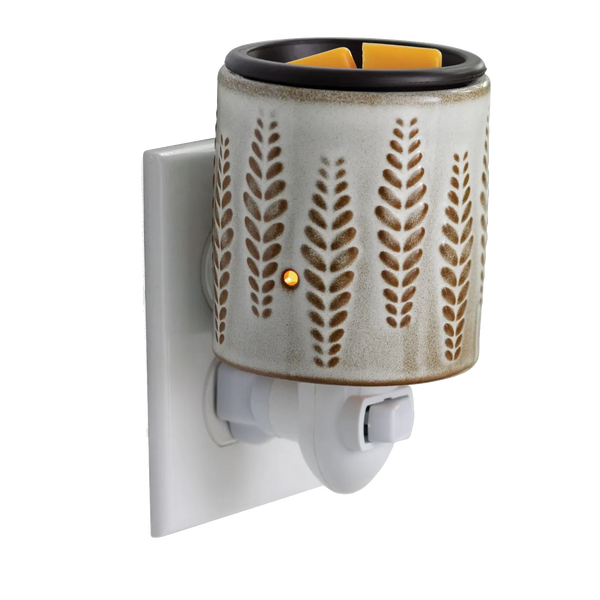 Pluggable Fragrance Warmer Flip Dish Wheat & Ivory