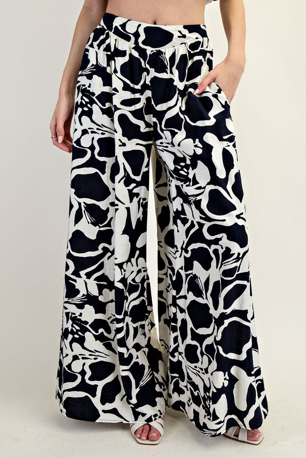 Floral Printed Wide Leg Pants