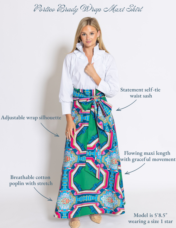 House of MBR Portico Brady Wrap Maxi Skirt